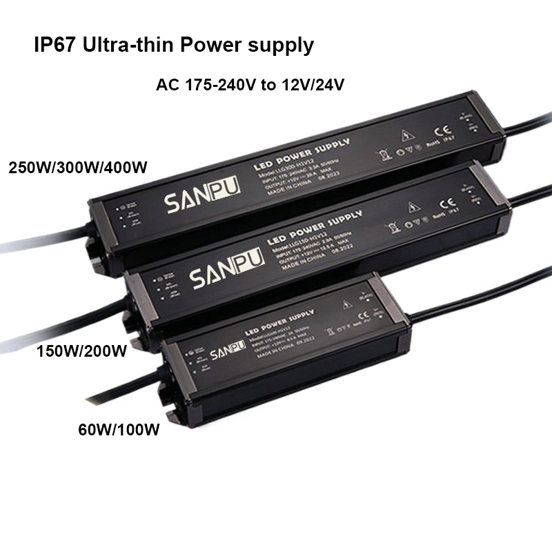 Outdoor Power Supply 12V - Alimentatore LED Ultra-Sottile Impermeabile IP67 per