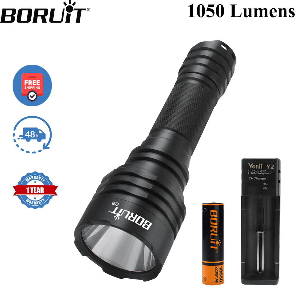 Outdoor Power Meter Bike - BORUiT C8 1050LM Torcia LED Tattica