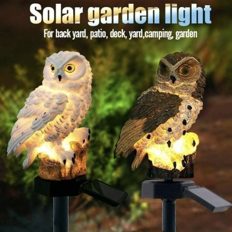 Outdoor Yard Power Stake - Lampada Solare a Forma di Gufo