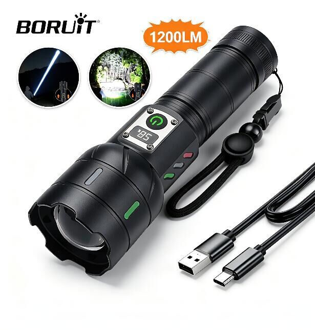 Outdoor Power Meter Bike - BORUiT A15 Torcia con Display Digitale