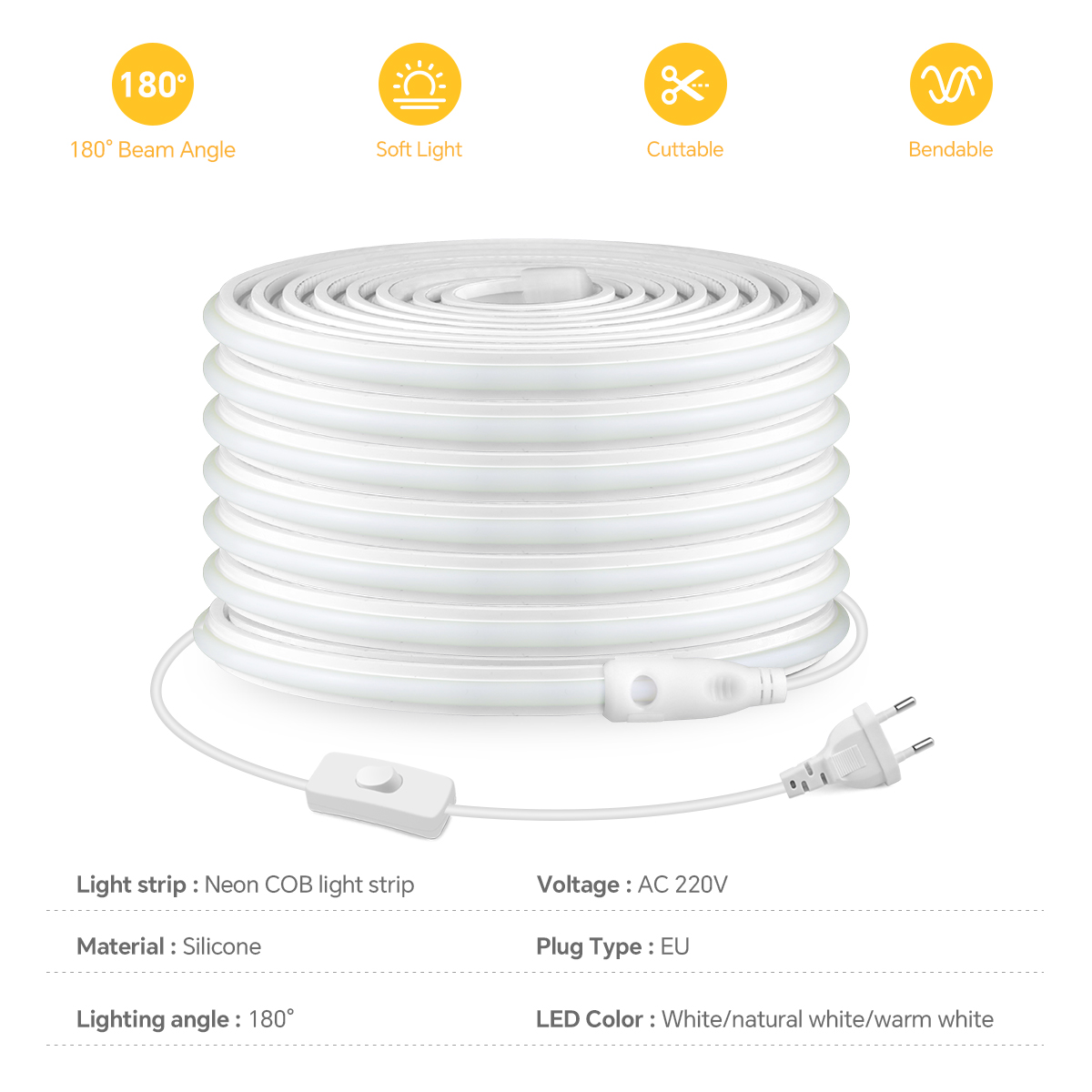 Striscia LED COB 220V Striscia - Power Switch Outdoor recensione e prezzo
